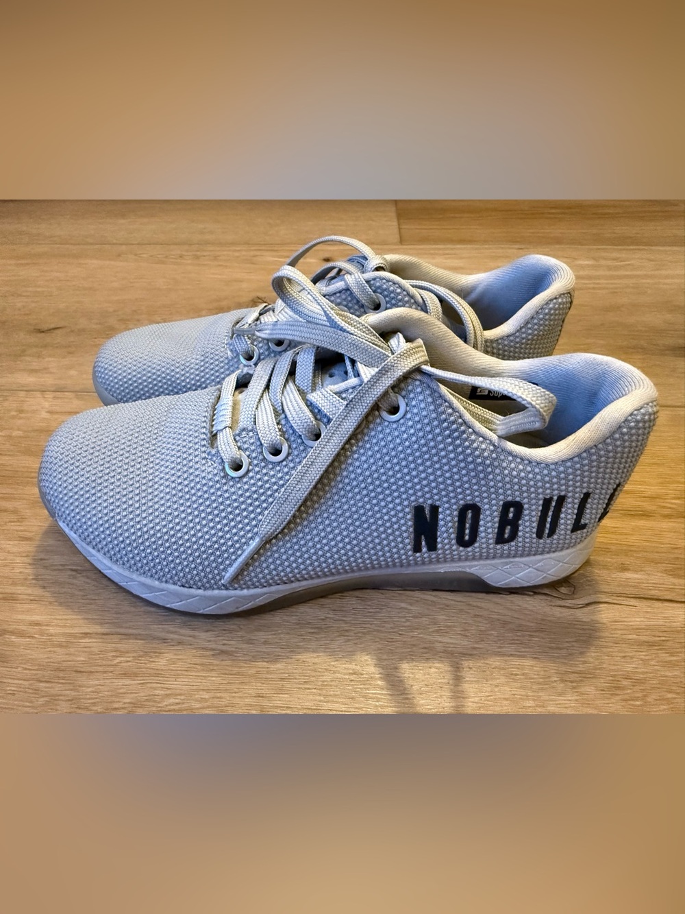 NOBULL Grey Knit Trainer with Pink Accent